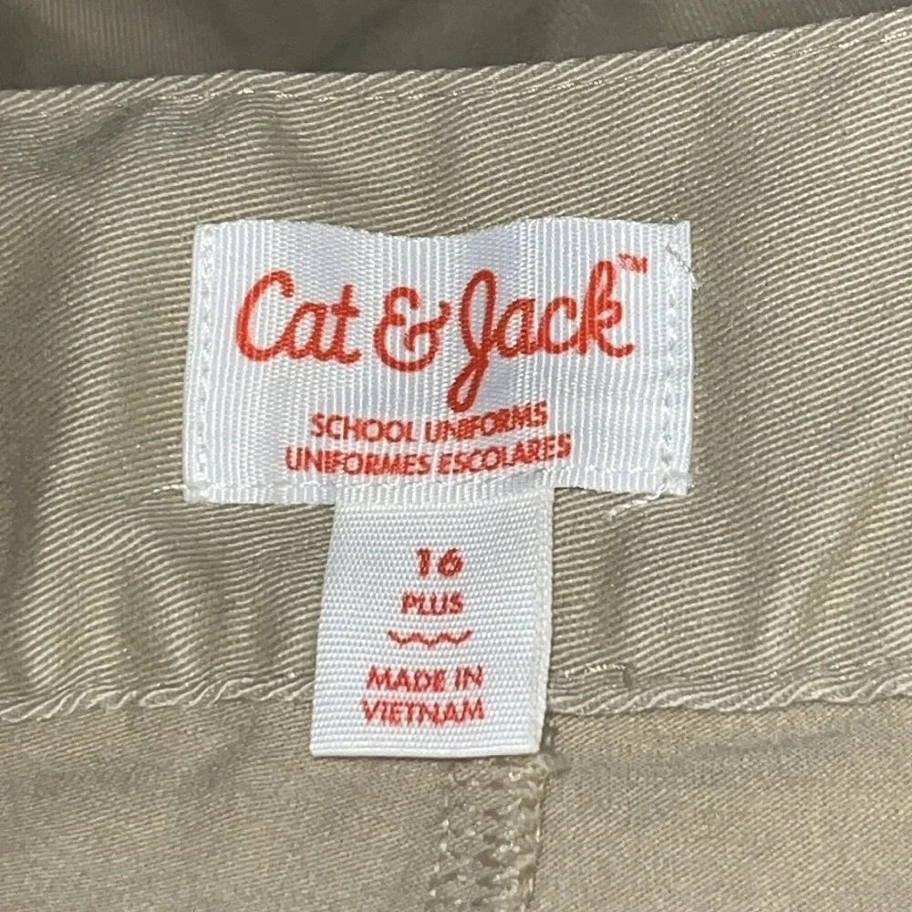 Cat & Jack Pleated Twill Uniform Skort Skirt Khaki Girl’s 16 Plus